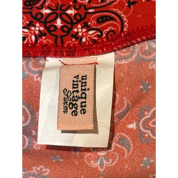 Unique Vintage Red Bandana Print Alice Swim Skirt 1X NWOT - Picture 5 of 6